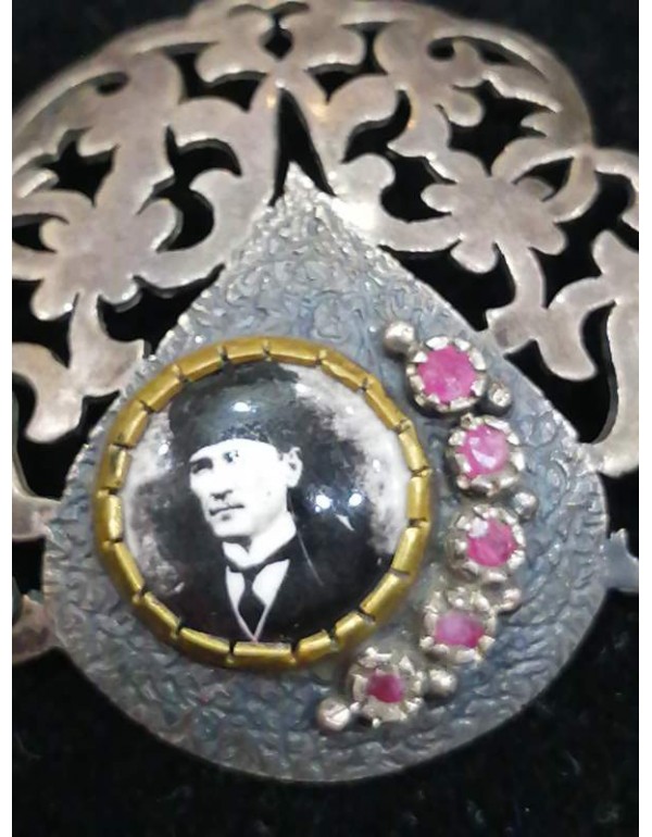 2000 Yılı Başlarında Üretilmiş Usta İşi Gümüş Kolye Ucu MUSTAFA KEMAL ATATÜRK'Lü